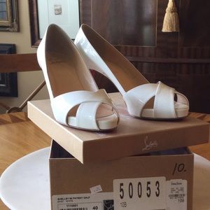 Shelley 90 patent calf white Christian Louboutins